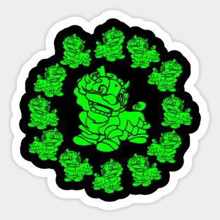 Green Dragons Dancing Sticker
